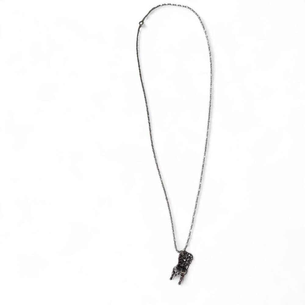 Unbranded Sterling Silver Miniature Chair Pendant Necklace